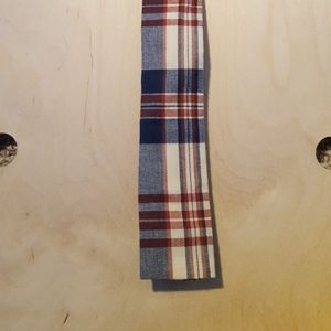 Cotton square tie in madras plaid